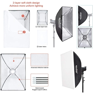 Godox SB-BW 60x90cm厘米便携式矩形软盒，带鲍恩斯支架，用于工作室闪光摄影灯 - Product Image 3