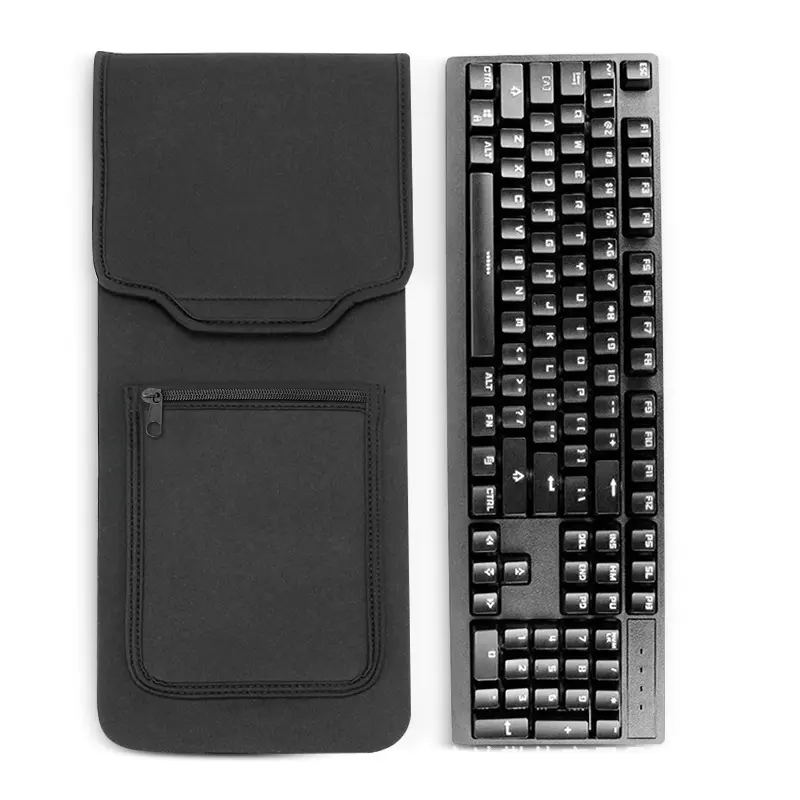 Funda de neopreno para teclado de ordenador portátil, funda para Teclado mecánico con bolsillo para ratón