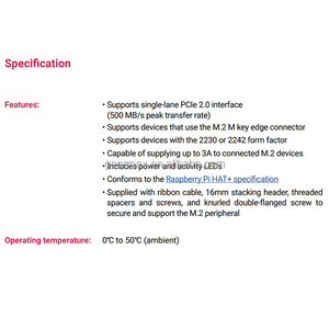 Raspberry Pi 5 Einbahn-PCI Express 2.0 Schnittstelle Gen2 Gen3 Modi Booten Pi5 von SSD-Erweiterungsplatten Raspberry Pi M.2 HAT+ - Product Image 3
