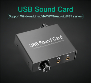 External <strong>USB</strong> Sound <strong>Card</strong> with Volume Control <strong>Output</strong> and Bass Knob Adjustment Stereo Audio Adapter with 3.5mm Microphone for PS4 - Product Image 2