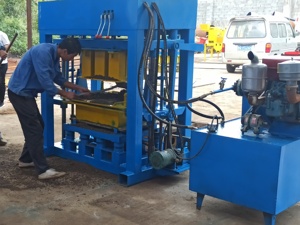 Máquina de bloques de motor diésel hidráulico, QT4-28, stock, fabricación de bloques, máquina de bloques huecos - Product Image 3