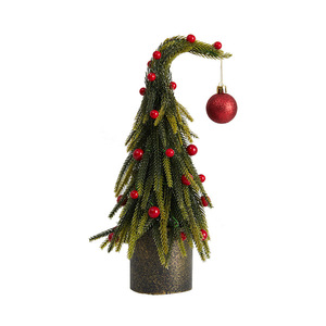 Asılı top PE simülasyon çarpık boyun noel yapay ağaç pencere düzeni için masaüstü atmosfer sahne oturma odası ev - Product Image 5