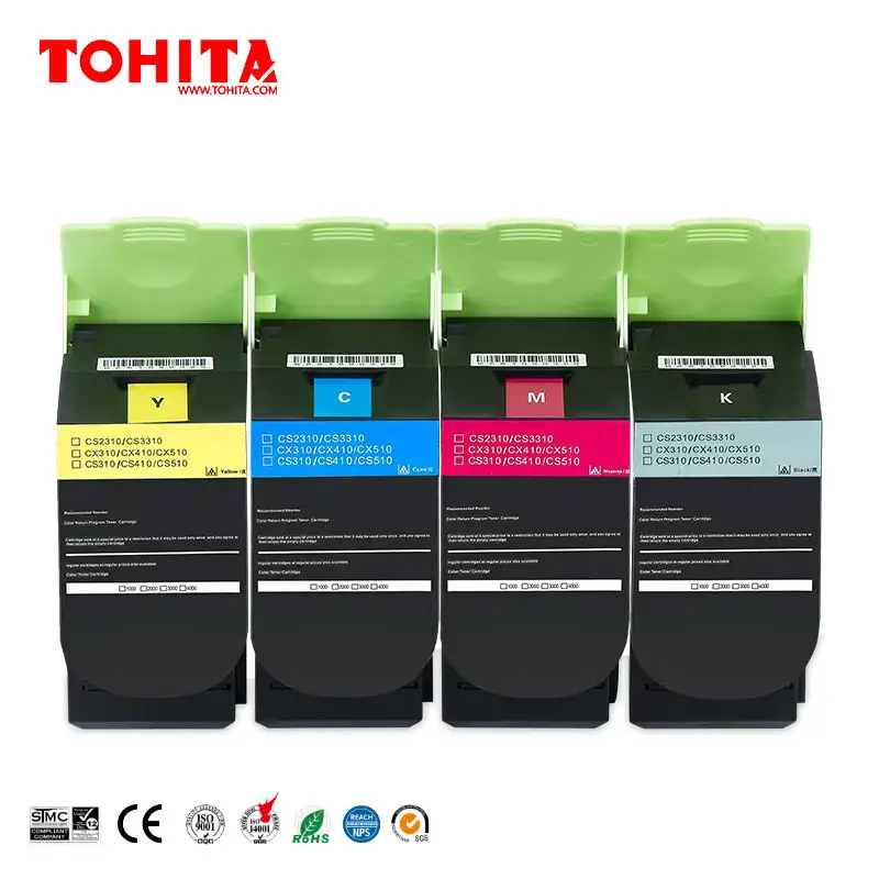 Cartucho de tohita toner 78c50k0 78c50c0 78c50m0 78c50y0 para lexmark cx622 cs421 cs622 de 78c50ce 78c50me 78c50ye 78c50ke