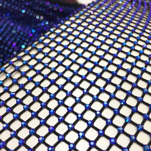 S556 rete di perforazione a rete elastica colorata di cristallo tessuto a rete per vestiti da festa - Product Image 1