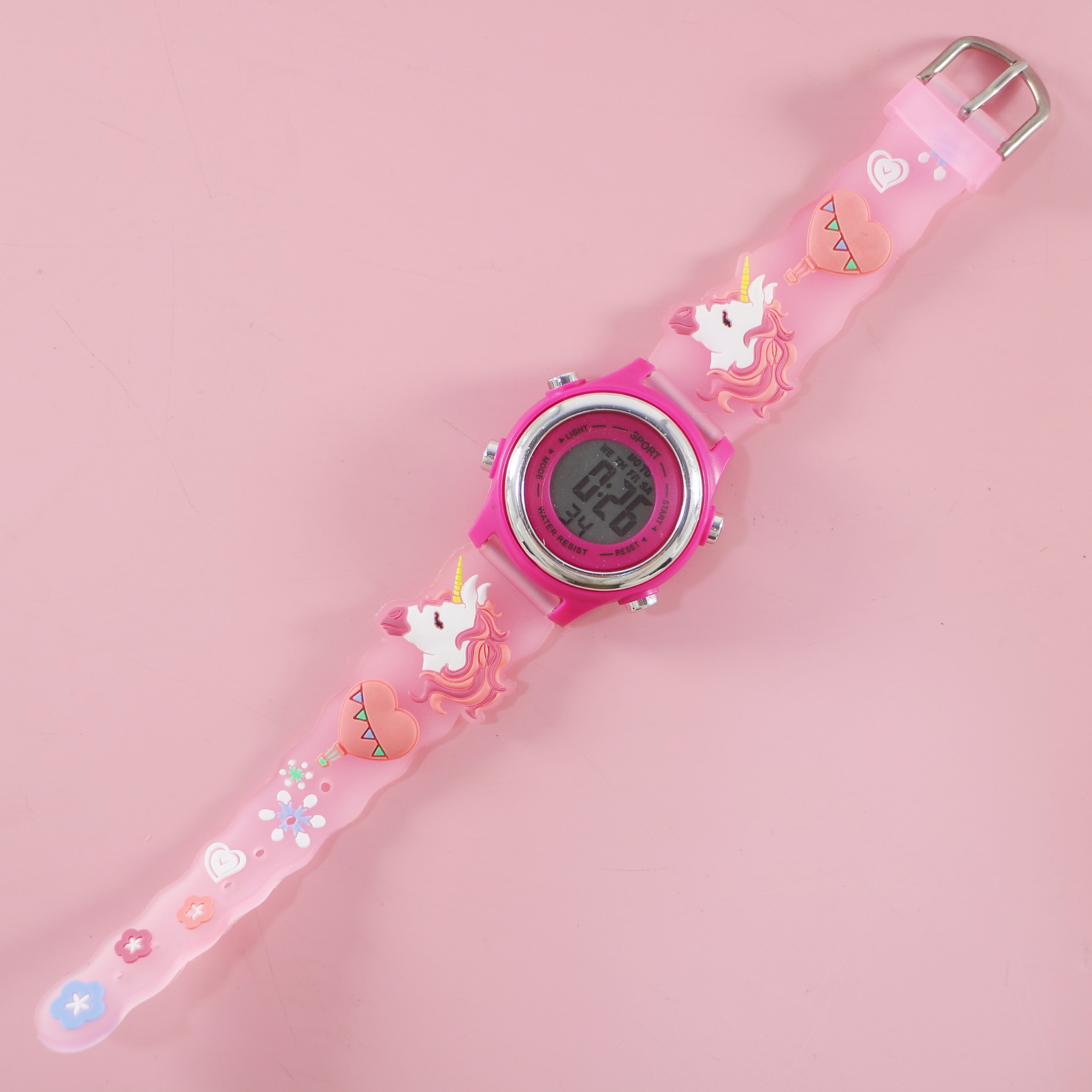 Rosa palo con estampado de unicornios 4