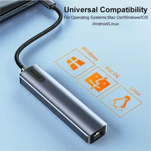 SAMZHE Typ-C HUB RJ45-Adapter HDMI 4K Typ C HUB Hoch geschwindigkeit für Computer mit mehreren Geräten Laptop Desktop PC Adapter USB HUB - Product Image 6