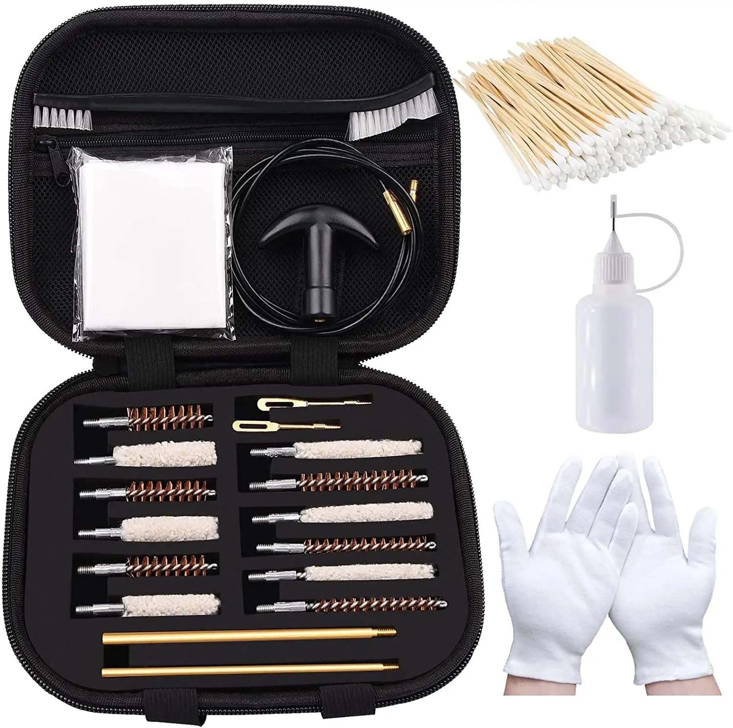 Kit pembersih pistol Universal 9mm, perlengkapan pembersih senjata api