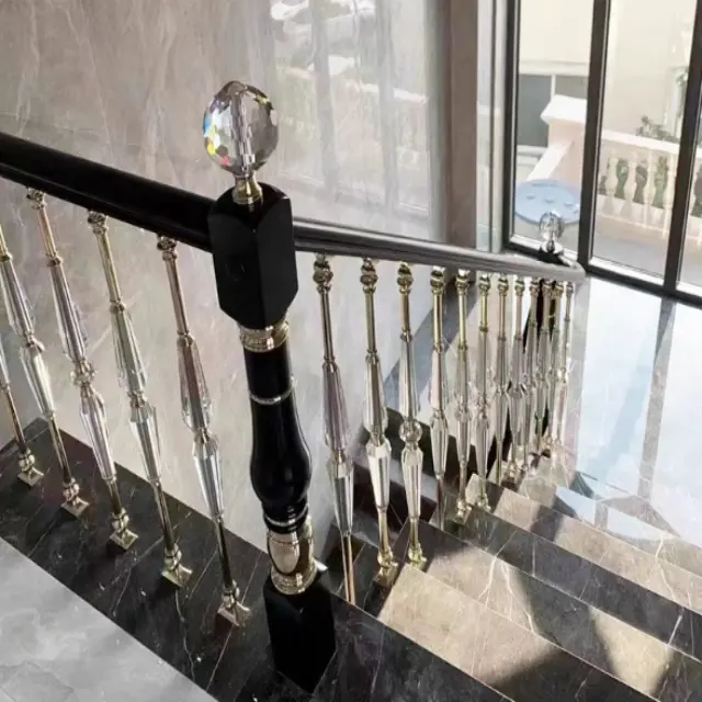 Experience Light Luxury: Wholesale Decorative Acrylic Railing Handrail for Wood Stairs - Elegant Transparency with Crystal Balus