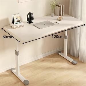 Modern White <strong>Computer</strong> <strong>Desk</strong> <strong>Simple</strong> Style with Adjustable Storage and Extendable Features for Home Office Study or Game Room - Product Image 1