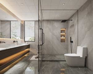 Mármol de piedra moderno de lujo para diseño de baño paredes de suelo de losa grande pulida representaciones 3D impermeables para aplicación de Villa - Product Image 5