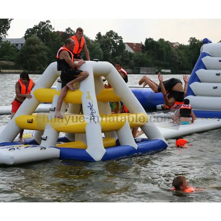 Scivolo gonfiabile all'aperto della torre di galleggiamento Sport acquatici Jungle Joe/Jungle Jim Lake Slide per il parco acquatico