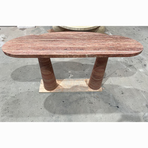 OEM ODM โต๊ะคอนโซลเคลื่อนที่สีแดง travertine โต๊ะทางเข้าห้องโถงแบบโมเดิร์น - Product Image 4