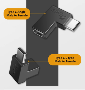 USB C 3.2至USB C 3.1 90度直角充电适配器10gbps数据手机u盘母对公插头适配器 - Product Image 5
