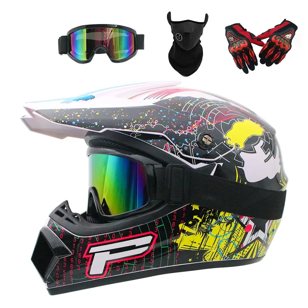 Cina all'ingrosso materiale ABS ciclismo luce Motocross casco moto per bambini moto bambini