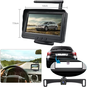 Awintech soporte para matrícula cámara de visión trasera inalámbrica con Monitor HD de 5 pulgadas sistema de cámara de marcha atrás para coches camiones remolques - Product Image 5