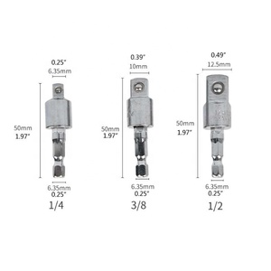 For Impact Driver <strong>With</strong> Hex Shank to Square <strong>Socket</strong> Drill Bits <strong>Rotatable</strong> Bendable Sock 1/4&quot; 3/8&quot; 1/2&quot;Electric Drill <strong>Socket</strong> <strong>Adapte</strong> - Product Image 3