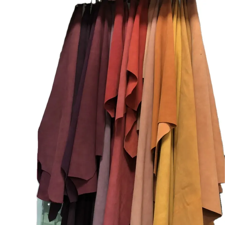 Beautiful cheapest colorful stock cow split suede leather for shoes garment boots bags etc