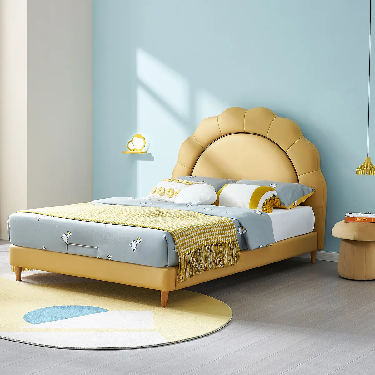 Cama de madera para niños, muebles de dormitorio, multiduntion, 105268