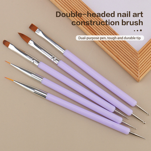 Acrylic Painting Cuticle Remove Nail Art Kit <strong>7</strong> <strong>Pcs</strong> Gradient Pink UV Gel Liner Nail <strong>Brush</strong> Set 13.8cm Handle 35g Key Words - Product Image 5