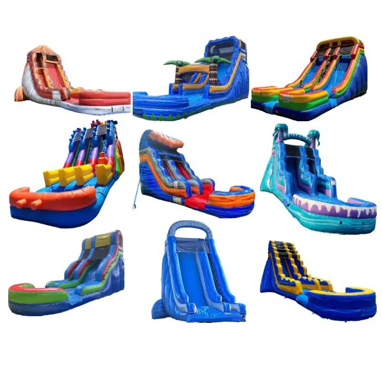 Toboggan gonflable géant commercial avec piscine toboggans gonflables bon marché de 31 pieds pour adultes et enfants