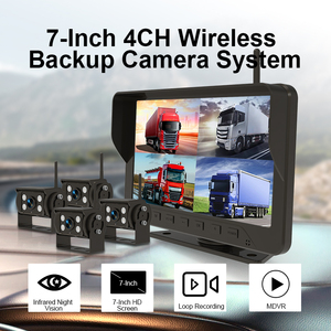 Single/Dual/Quad Screen Display 7 Inch AHD <strong>Monitor</strong> DVR Recorder Wireless Reverse <strong>Backup</strong> Camera System for Truck TV Camper - Product Image 2