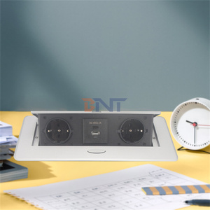 Toma de corriente estándar alemana versátil, toma de corriente emergente amortiguada, toma de escritorio, toma de mesa emergente con USB tipo C multifuncional - Product Image 3