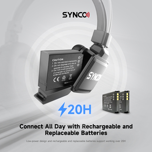 SYNCO Xtalk X2 2,4 GHz Full Duplex Sistema de intercomunicación inalámbrico Auriculares remotos Micrófono inalámbrico para filmación transmisión en vivo