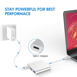 Eonline 3 in 1 USB C C tipi Hub mac 3.1 dönüştürücü adaptör tipi c USB 3.0 alüminyum apple Mac kitap için adaptörü - Product Image 4