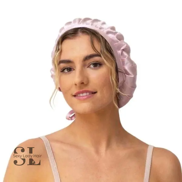 Gorro de seda ajustable con logotipo personalizado, turbante para mujer, gorro de seda de morera para dormir