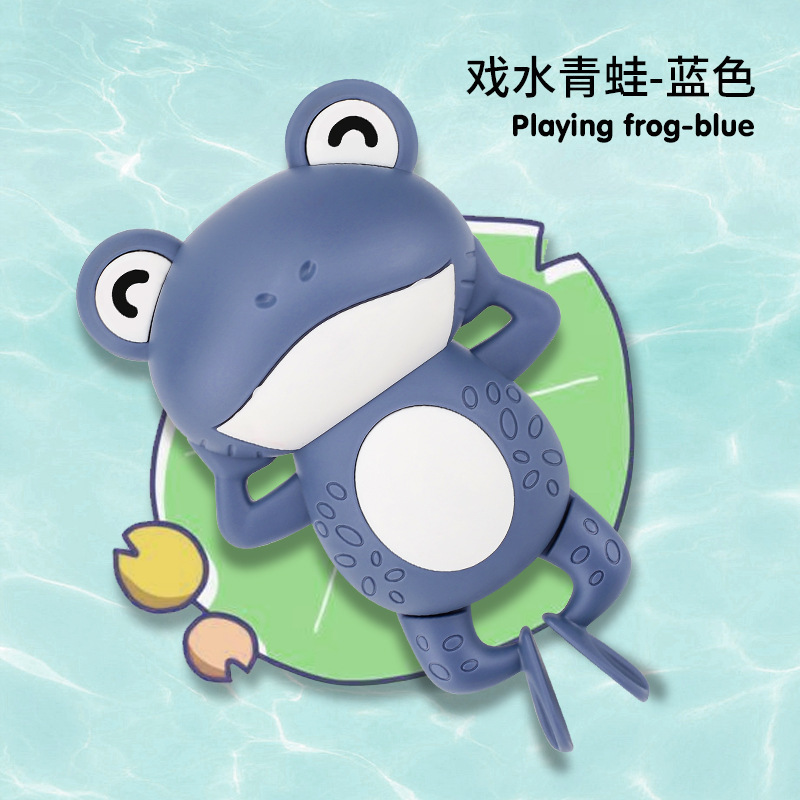 Grenouille bleue joyeuse et pleine de vie.