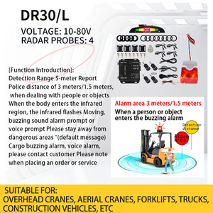 Universal 10-80V Zumbador de área Voz Advertencia de distancia Carretilla elevadora Sistema de seguridad de radar anticolisión inverso básico Alarmas de coche - Product Image 3