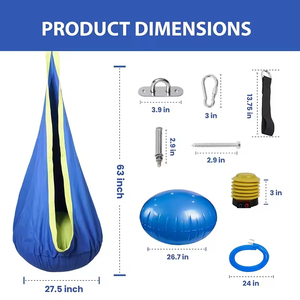 Baichuang Chất lượng cao bông vải võng đu ghế bền trong nhà ngoài trời Cắm Trại Đi Bộ Đường Dài 1 người PVC Đệm trẻ em - Product Image 4