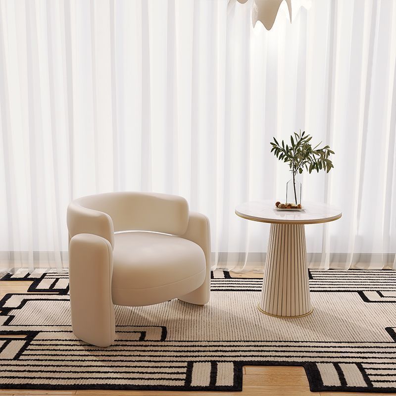 Cream White Single Seat with Coffee Table
