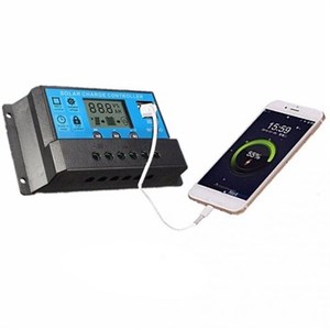 PWM Solar laderegler 12V/24V 10A -60A LCD-Display & 2 USB für Blei-Säure-Batterien Beleuchtungs regler Spannungs regler - Product Image 1