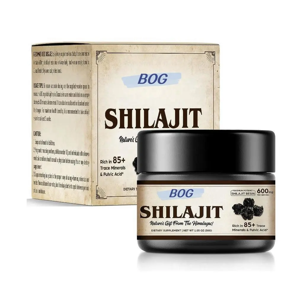 Complejo de ácido fúlvico de resina Shilajit del Himalaya pura de etiqueta privada para energía y soporte inmunológico 50g