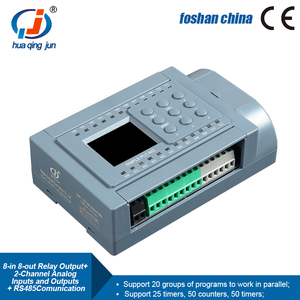 Huaqingjun 8-in 8-out Relay <strong>Output</strong> PLC 2-Channel Analog <strong>Input</strong> <strong>Output</strong> 0-20mA RS485 Communication <strong>Modbus</strong> PLC for Smart Farm