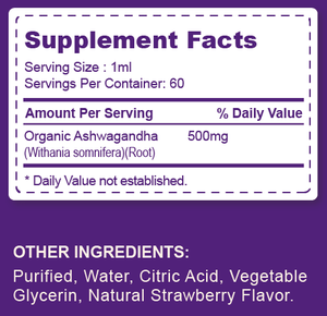 Larutan Ashwagandha-500mg Per pelayanan-suplemen Ashwagandha untuk pria wanita-tetesan cair untuk menghilangkan stres & dukungan suasana hati - Product Image 3