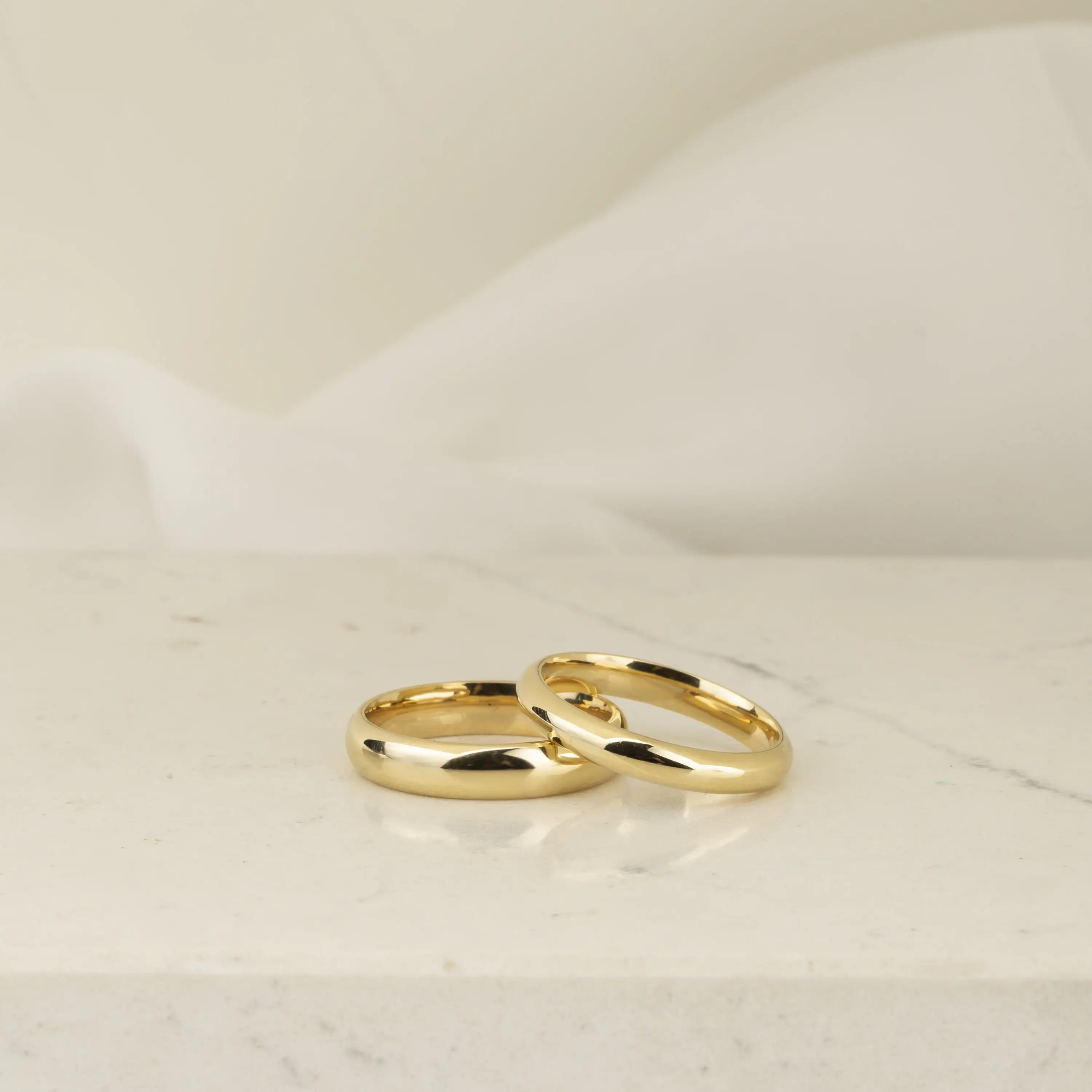 VLOVE 14K/18K oro giallo massiccio 2mm 4mm 6mm semplice anello da uomo e da donna