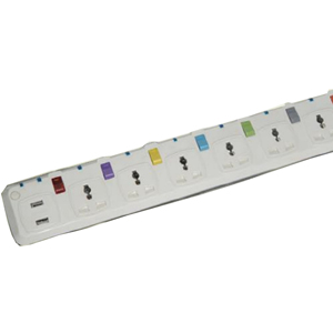 Enchufe de extensión Universal, toma de corriente múltiple con USB - Product Image 1