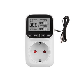 Digital Temperature <strong>Controller</strong> Socket Outlet EU Plug Thermostat With <strong>Timer</strong> <strong>Sensor</strong> Probe Heating Cooling Switch