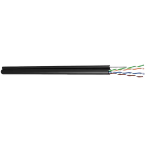 Cable Ethernet CAT5E U/UTP con conductores 4P CCA, chaqueta de PE y Mensajero de acero para redes al aire libre - Product Image 1