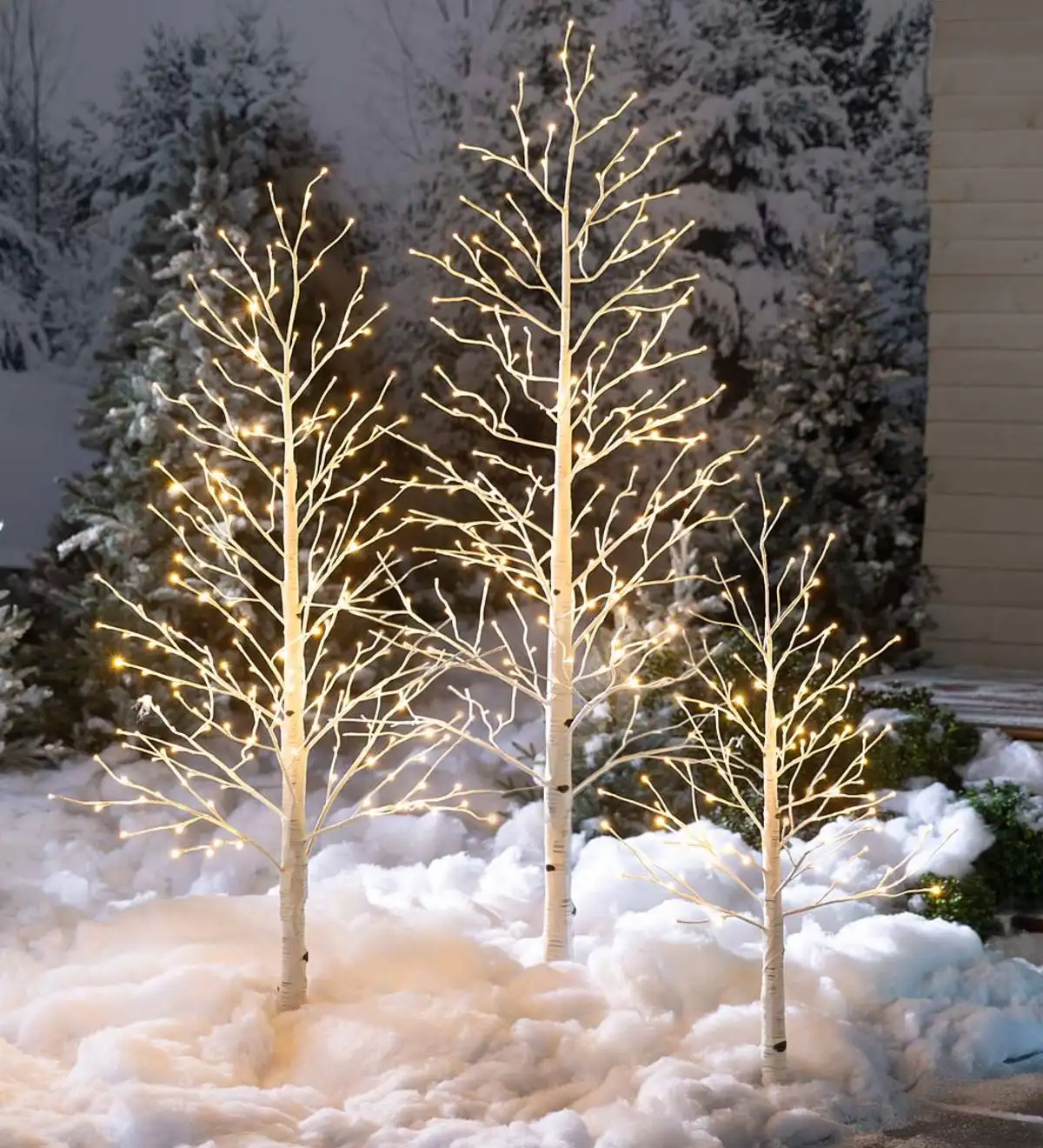 Popolare vendita calda per interni esterni a LED illuminata bianco betulla artificiale albero rami albero vacanze luci decorative