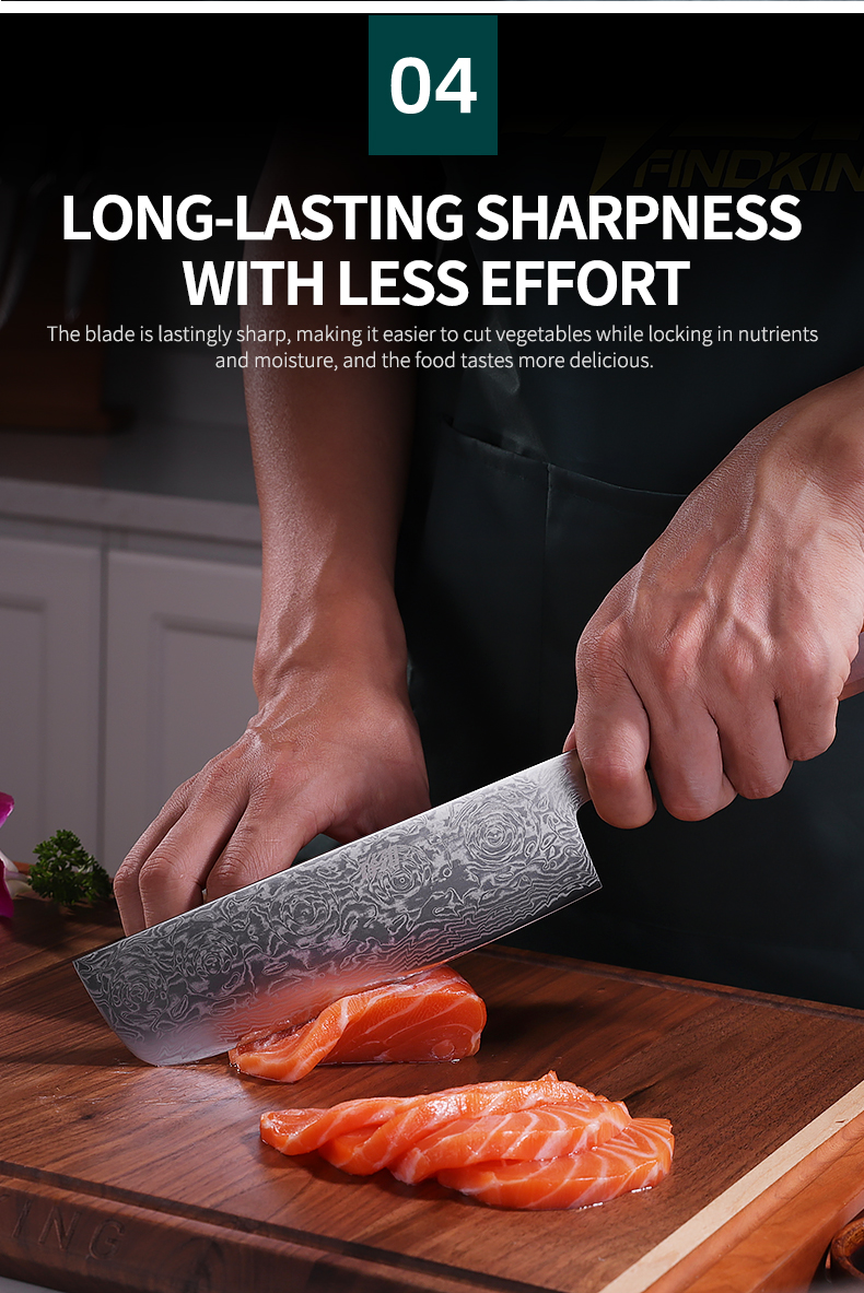 FINDKING New! Black Rose Series Resin Rose Pattern AUS-10 67 Layers Damascus Steel Kitchen Cleaver Nakiri Santoku Chef Knife