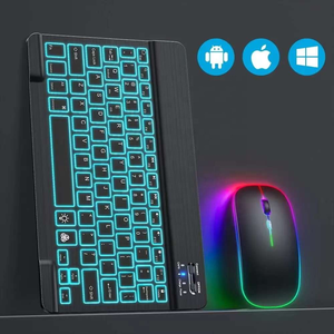 Combo de teclado y ratón inalámbrico retroiluminado, ultrafino, para iPad, IOS, Android, Windows - Product Image 4