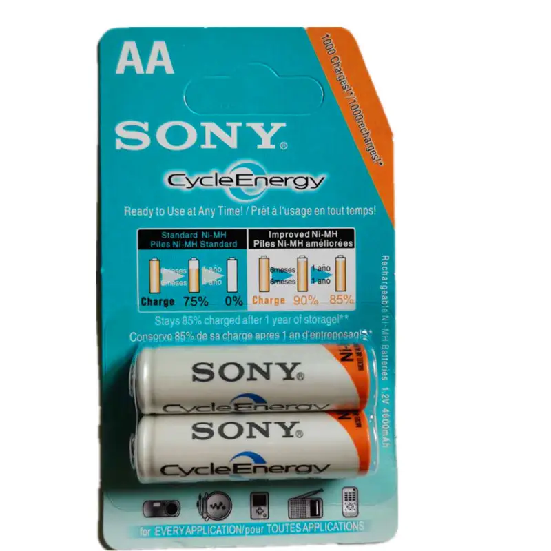 Bateria recarregável sal aa, 4600 mah 1.2v nimh, bateria recarregável, 2 peças em um cartão