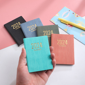 2024 A7 Mini Agenda portátil libro diario planificador semanal Cuadernos para hacer lista Bloc de notas en inglés con calendario - Product Image 2