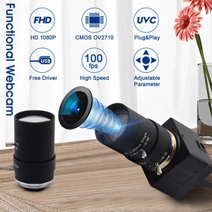 ELP OV2710 2MP手动对焦10倍光学变焦USB相机120FPS高速带5-50mm CS镜头用于视频会议监控