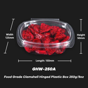 9Oz/250G Bản Lề Dùng Một Lần Rõ Ràng Nhựa Thực Phẩm Container Vỏ Sò Bản Lề Hộp Nhựa Cho Trái Cây Trái Cây Tươi Cắt Các Loại Hạt Salad - Product Image 2