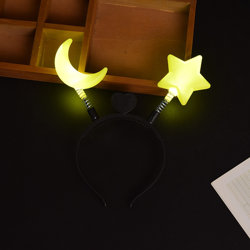 Bandeau pour cheveux étoile jaune et lune - jaune