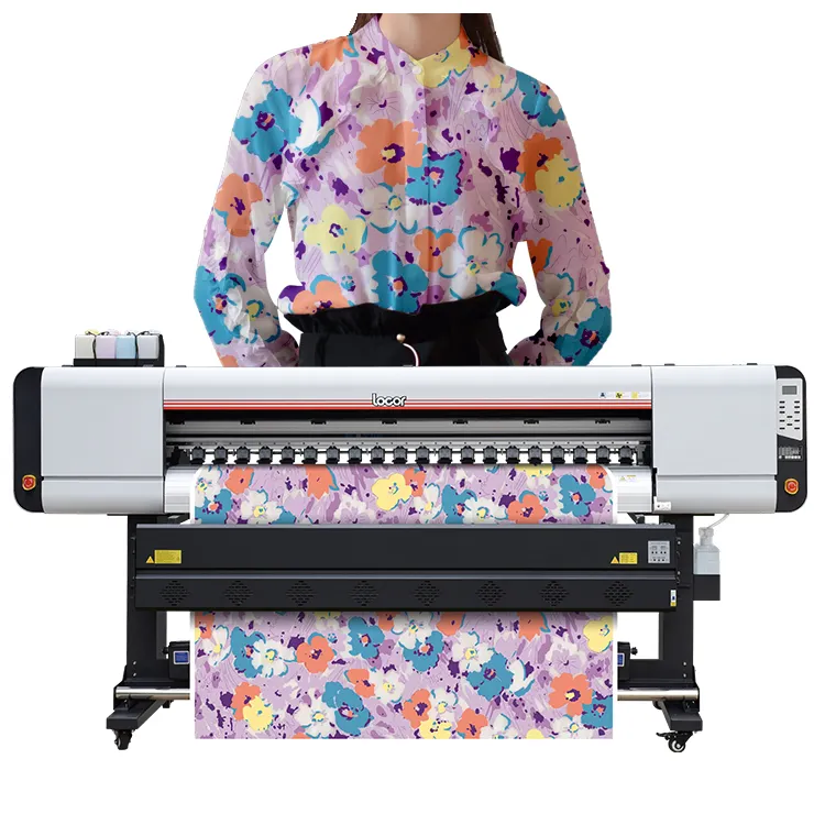 Locor 1.8m impressora têxtil de subolmação, camiseta de poliéster de transferência, máquina de impressão de papel 3-4 peças ep son i3200 cabeças